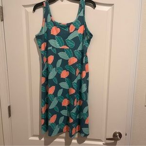 Women’s PFG Freezer™ III Dress Turquoise Coral Leaves Print Size L
